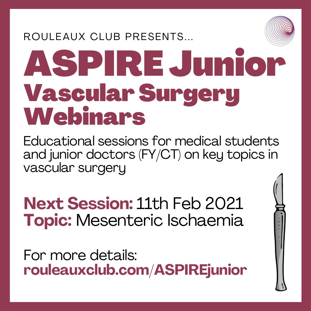 Vascular Surgery teaching for medical students and FY/CT doctors! rouleauxclub.com/ASPIREjunior