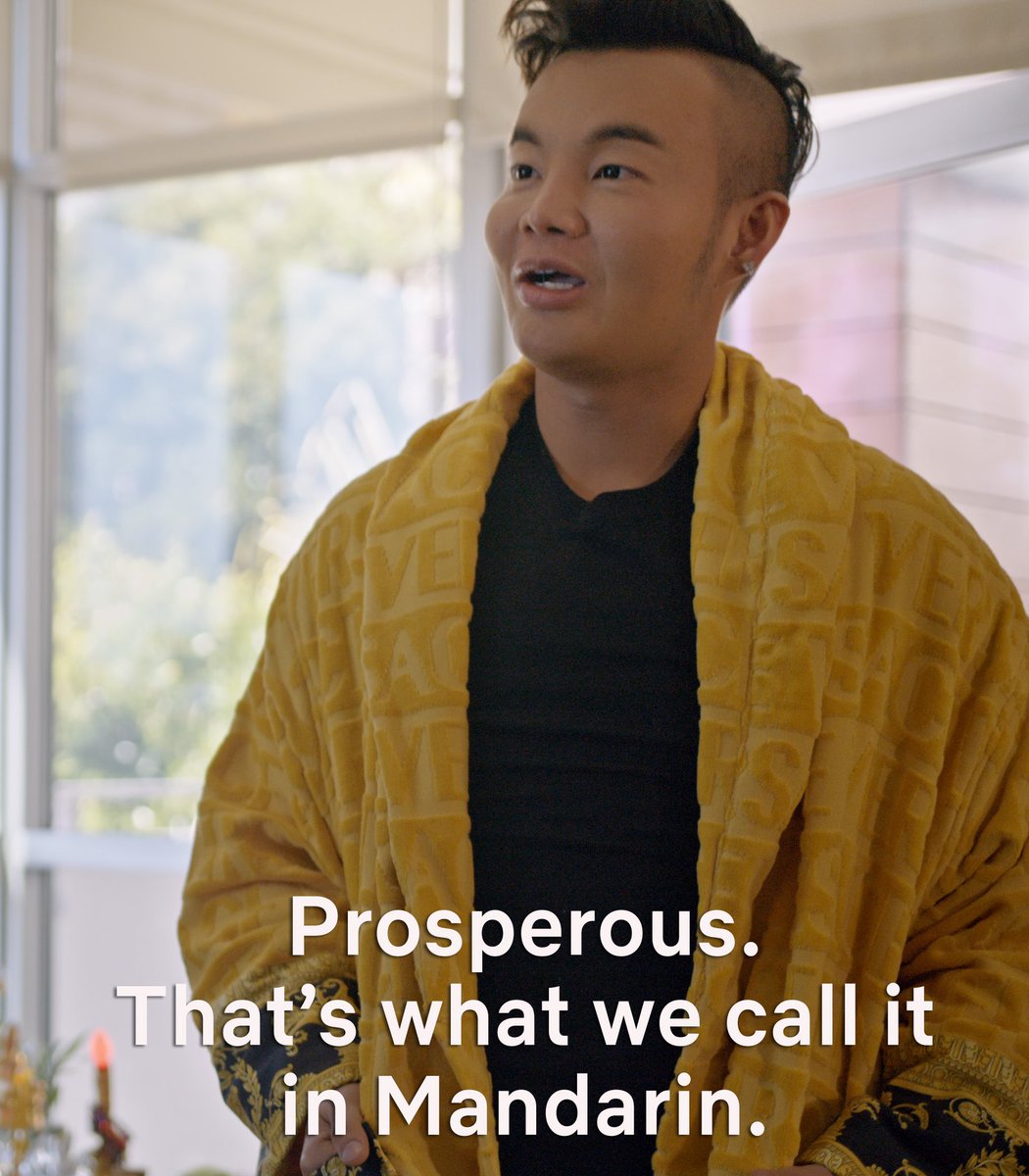netflix's tweet photo. Bling Empire said we're retiring the word fat. 

We are now PROSPEROUS. https://t.co/2j0q7OwA9F
