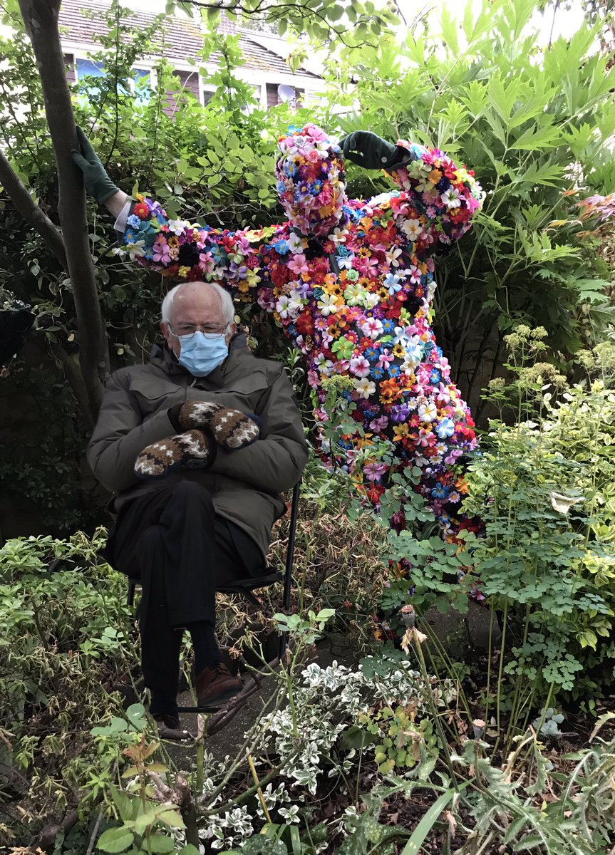 Giving Bernie a scary surprise...