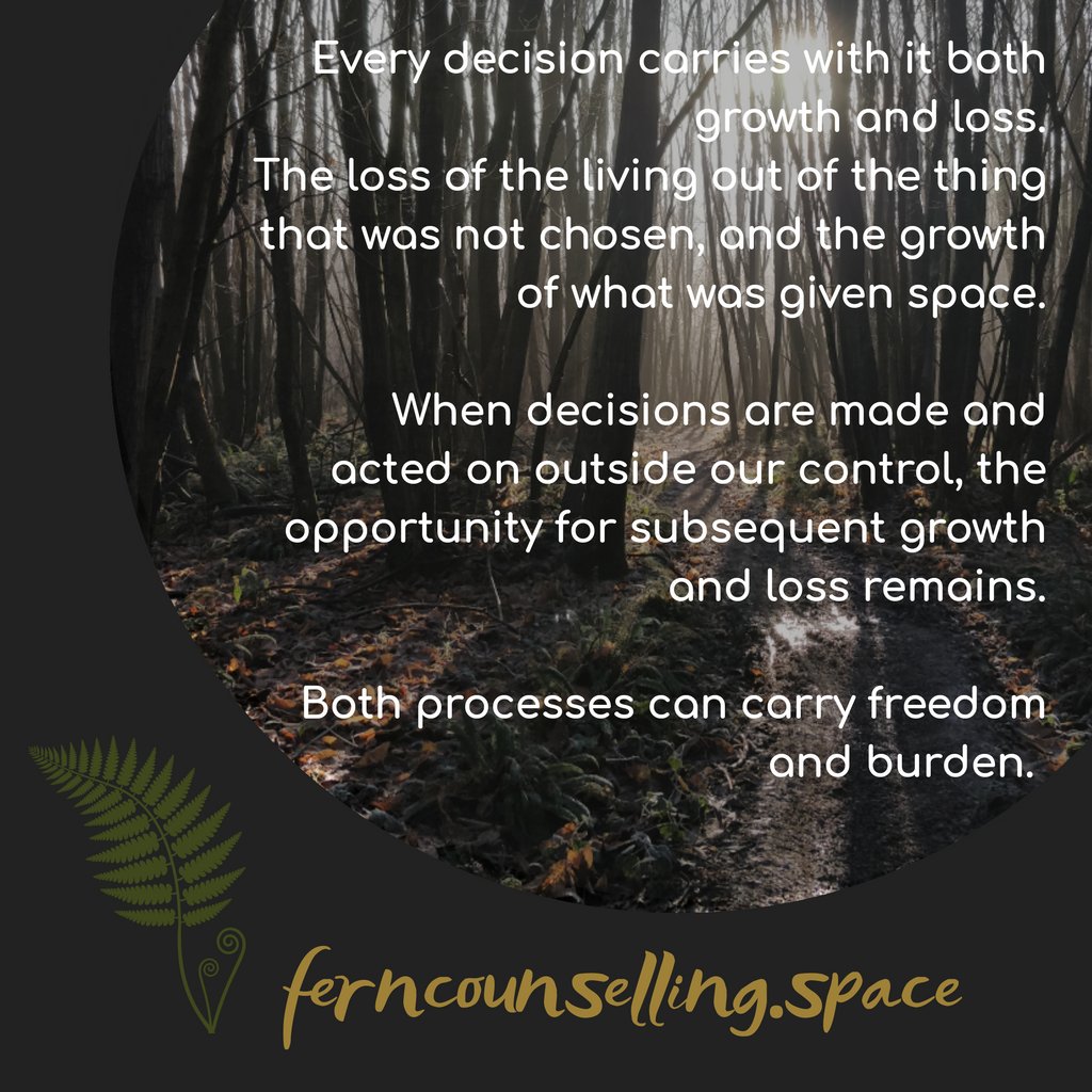 #Existential theory isn't always comforting (depending on which side of the #paradox you sit). Having someone alongside you, curious, accepting &amp; non-judgemental, as you navigate life's #decisions can help. 

#existentialtherapy #counselling #analysisparalysis #decisionparalysis