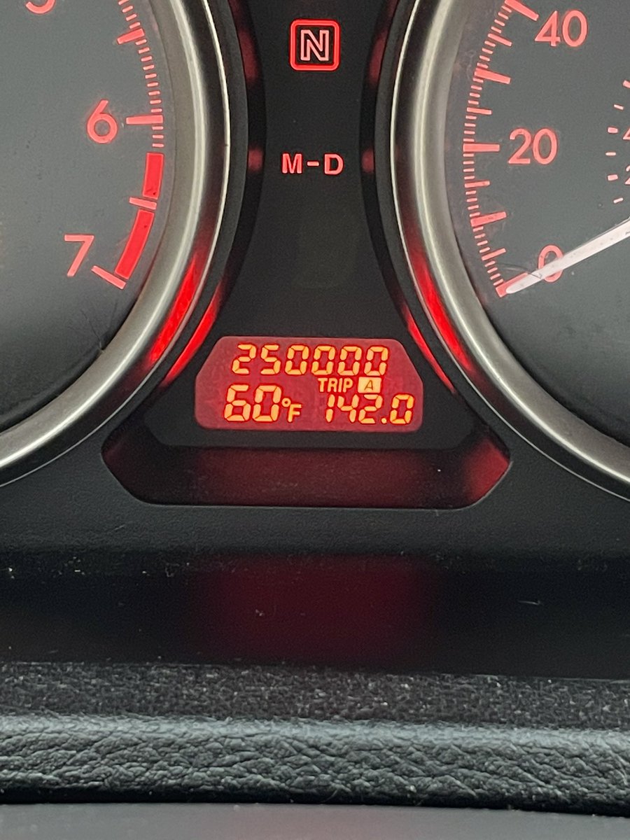 SaraPWeaver's tweet photo. @MazdaUSA still running and only needed to replace the A/C at 247,000 miles. Great car! https://t.co/SkLV4rmc0I