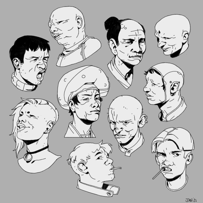 Recently bought a Cintiq, so have some sketches that I made while I adjusted to using it! 