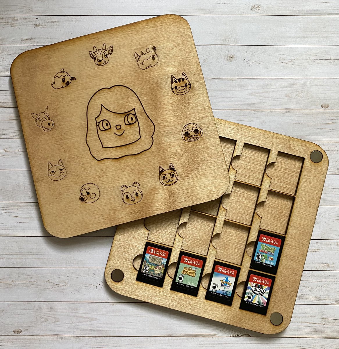 magicalbymariss's tweet photo. ✨GIVEAWAY✨ 

One winner will get a custom engraved Nintendo Switch game cartridge holder! 

To enter: follow me, retweet, like, and comment which character you would get on yours! 

Ends in one week! More info below 💖😄 https://t.co/zKX4fXHU2p