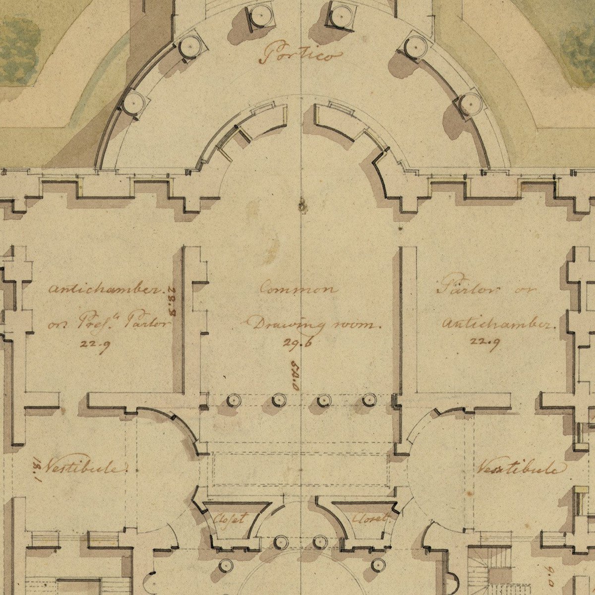 Battlemapsus's tweet image. Plan of the White House, A manuscript architectural drawing of The White House (“President’s House”) in Washington, D.C., made in 1807 by Benjamin Henry Latrobe | Battlemaps.us battlemaps.us/products/washi…