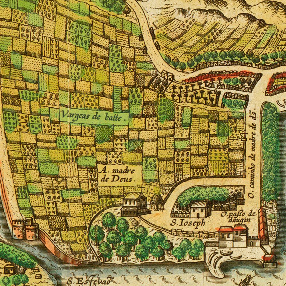 Battlemapsus's tweet image. Map of #Goa, #India, 1596, Linschoten copied the map prior to 1589, together with other documents, from secret Portuguese sources, while working as a personal secretary to the much older Portuguese Archbishop of Goa battlemaps.us/products/goa-i…