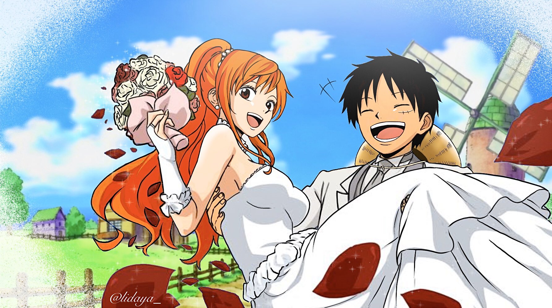 Luffy x Zoro Wedding. I mean Luffy x Nami x Wedding. I mean Luffy