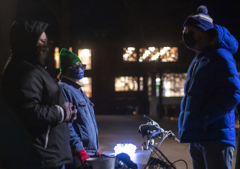 JamesHerbert's tweet photo. This evening Lynn & I attended @unetweets annual #WinterLighting event, which featured a lit walk around the Biddeford campus. I really enjoyed catching up with so many of our awesome undergraduate students. Let’s make it a great semester, #Noreasters! #UniversityofNewEngland https://t.co/zmO7cbouds