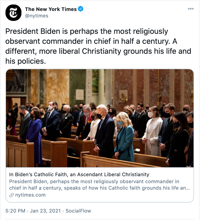 How the media treats a devout Catholic versus how the media treats a pro-abortion Catholic-in-name-only