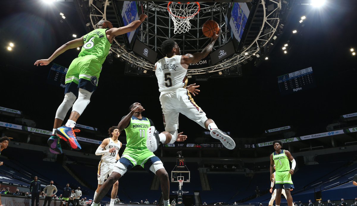 #Pelicans take slim halftime lead, but an extended second-half offensive drought proves costly in 120-110 road defeat to Timberwolves, who were without top two players. @PanzuraStorage postgame wrap: https://t.co/8kiW5hNavS https://t.co/roe3Bmgf5o