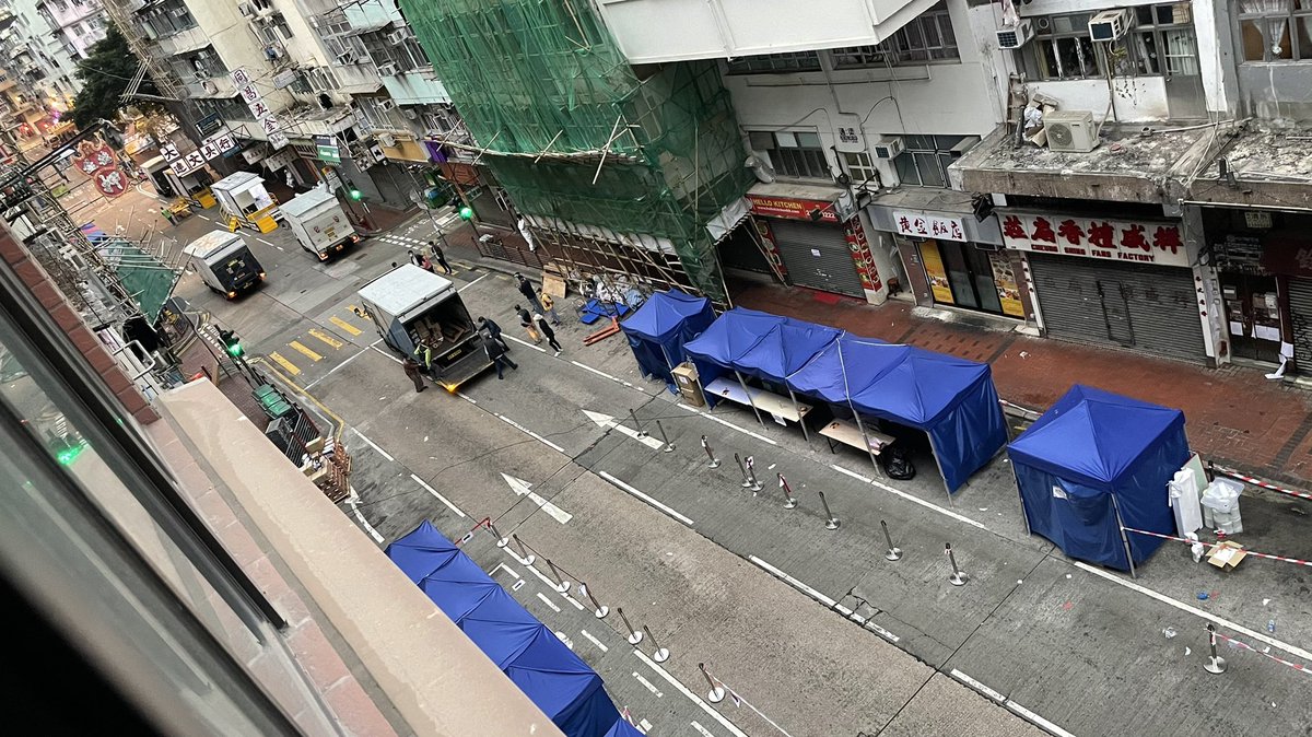 Good morning, logistics are removing some testing tents now as 6900 pax has tested inside the lockdown area