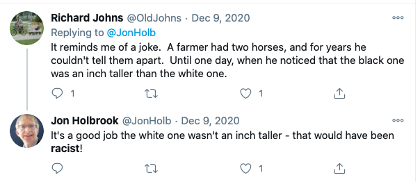 more racism banter from  @cornerstonebarr 's Jon Holbrook, whose definition of “anti-racism” is "blaming non-existent racism for problems that exist within aberrant cultures & values" 5/
