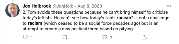 Racism "ceased to be a social force decades ago" according to  @cornerstonebarr 's Jon Holbrook 4/