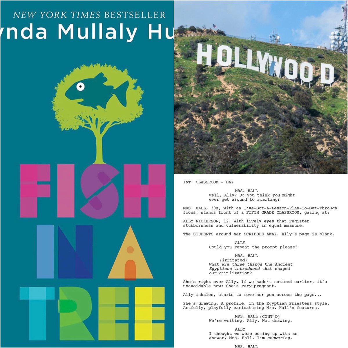 I can FINALLY announce that FISH IN A TREE will be a movie! AND I’m going to make an appearance on film; that will be wild! LOVE the script; the characters have remained who they are in the book. I’m not allowed to release studio or actor details yet but that is coming! 🎥 🍿