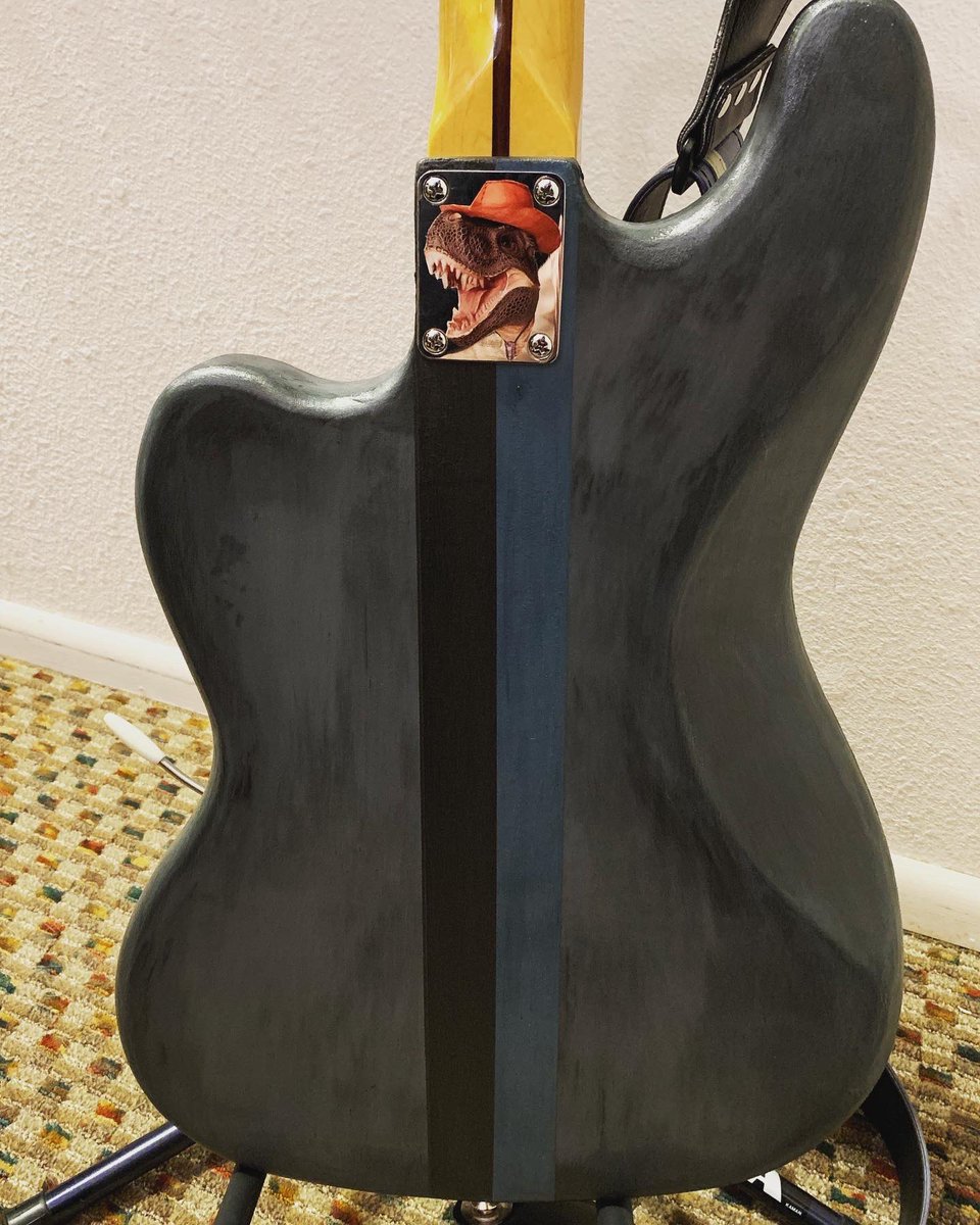 Refinished my Squier Bass VI. Time to go play some <a href="/thecure/">The Cure</a> riffs! Before and after, and the back. 

<a href="/RealMilkPaintCo/">Real Milk Paint Co</a> <a href="/MasteryBridge/">Mastery Bridge</a> <a href="/CouchUSA/">Couch Guitar Straps</a> #bassvi #cureriffs #offsetfenders #guitarrefinish #guitarpaint #guitarproject