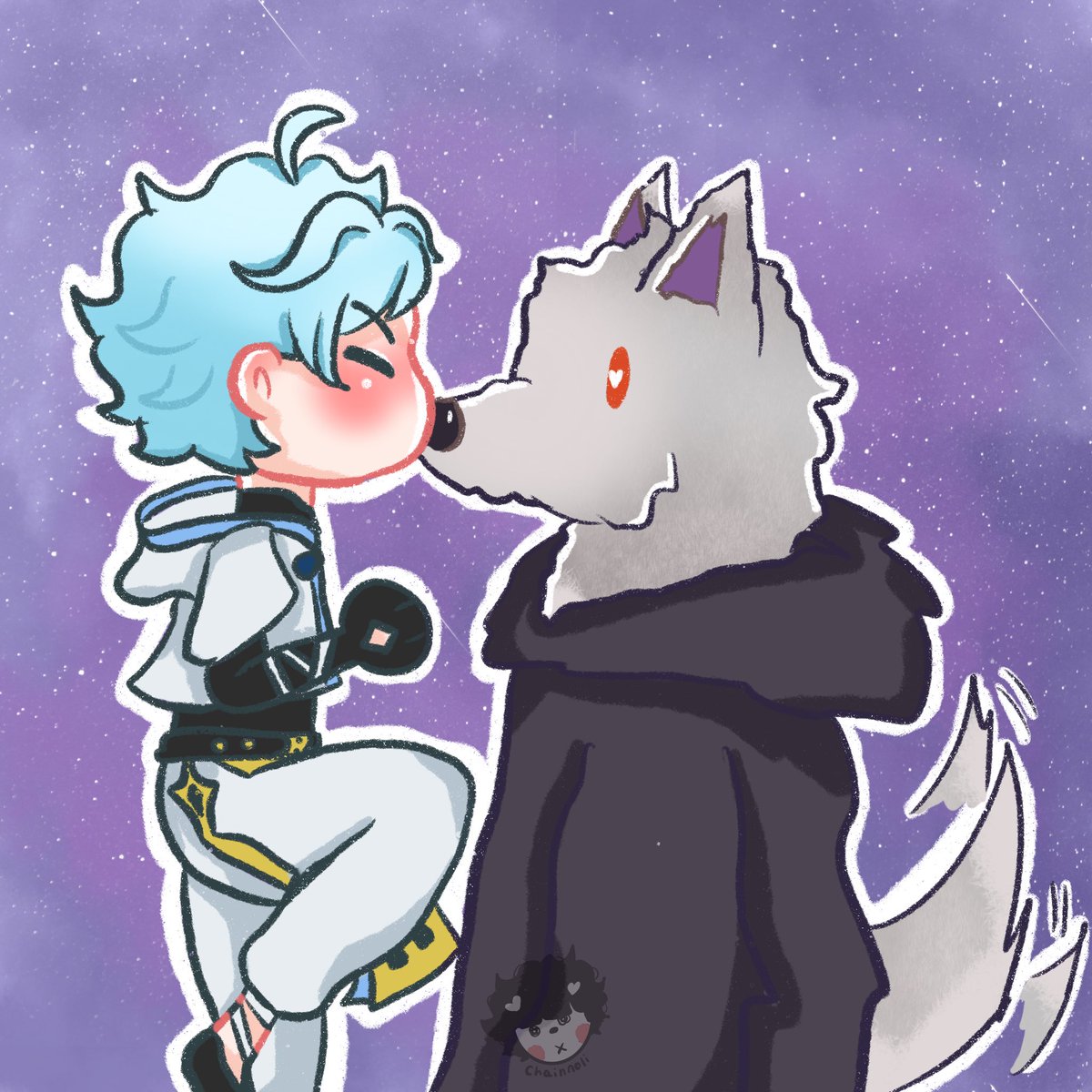 scaramoomie's tweet photo. Chongyun x Razor but as Beauty and the Beast uwu #chazor #rayun #GenshinImpact https://t.co/KdMhzF5Uub