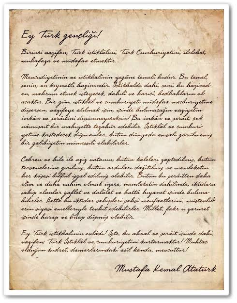 _durucansu's tweet photo. "Memleketin dâhilinde iktidara sahip olanlar,gaflet ve dalalet ve hatta hıyanet içinde bulunabilirler. Hatta bu iktidar sahipleri,şahsi menfaatlerini müstevlilerin siyasi emelleriyle tevhit edebilirler.."
#Atatürkçüyüm https://t.co/MXOIRSL7IJ