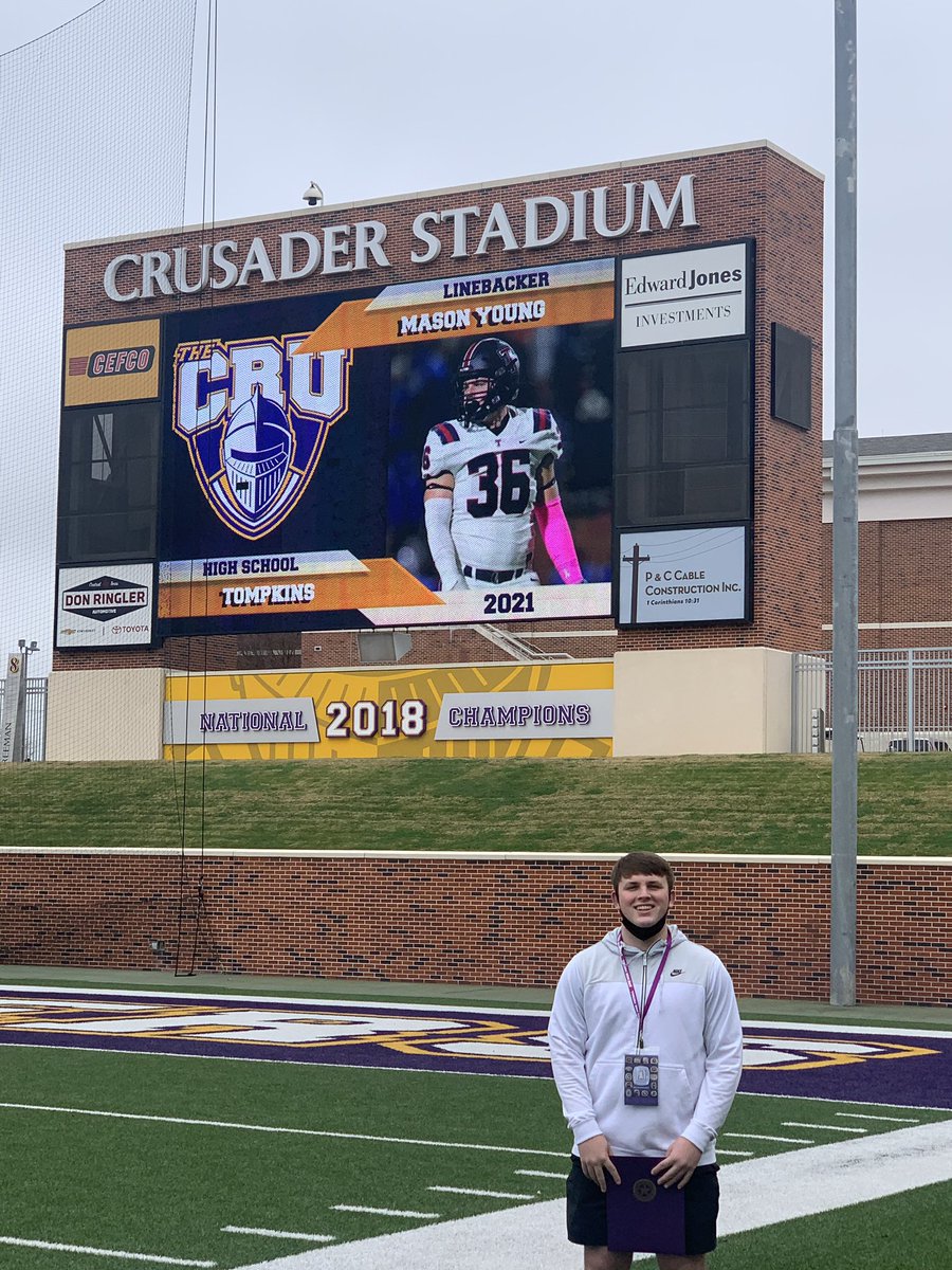 Very excited to say that I am committed to UMHB #GoCru 🟡🟣<a href="/CoachJohnsonFB/">Jack Johnson</a> @Coach_LSawyer <a href="/Coach_LHarmon/">Larry Harmon</a> <a href="/othsfalconfb/">Katy Tompkins HS Football</a>