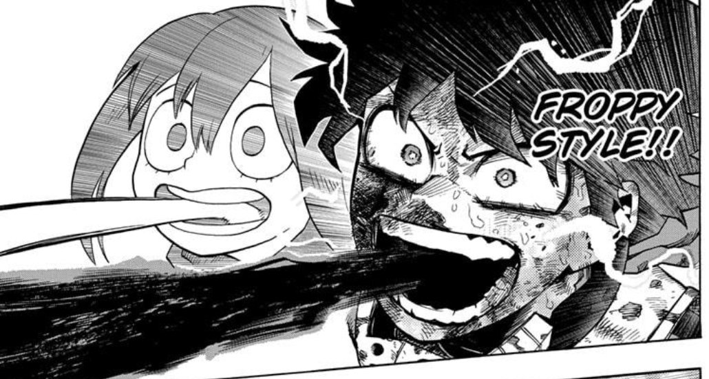 2. Better version of froppy's quirk. He doesn't have to worry about damaging his tongue like froppy because black whip is pure energy and with training can possibly grow in range. Also allows him to use his float quirk through each tendril.