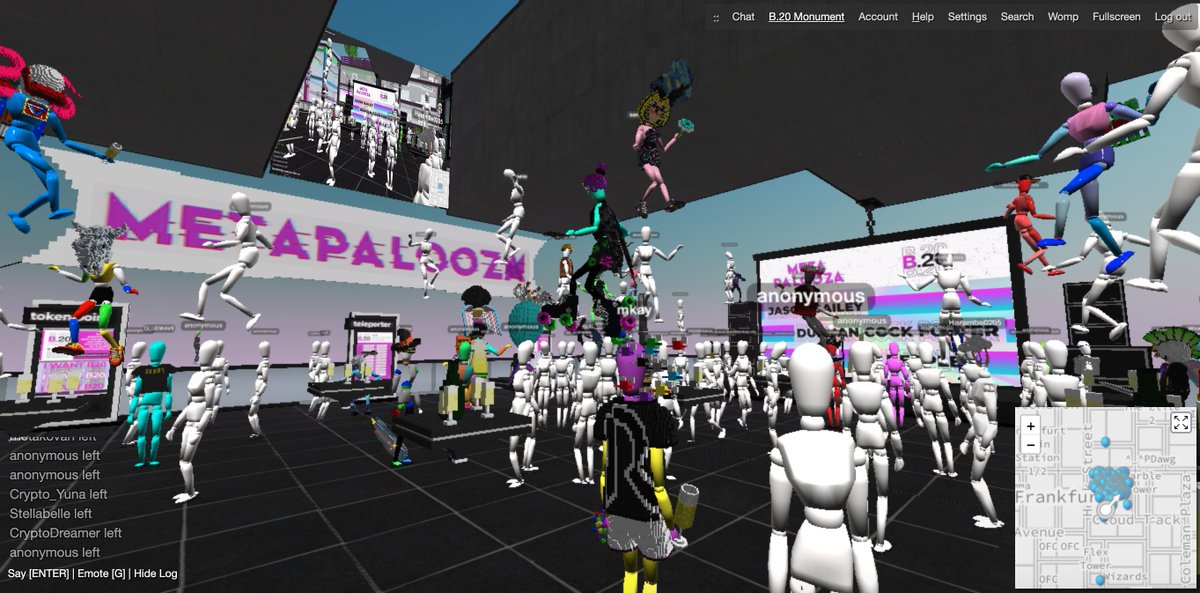 metapurse's tweet photo. It is on! @artnome is holding forth, people are pouring in, computers are crashing. This is Metapalooza and it is now! 🌊

Hop in with us: 
https://t.co/wrd2NmIVPa https://t.co/djAXFPWgS6