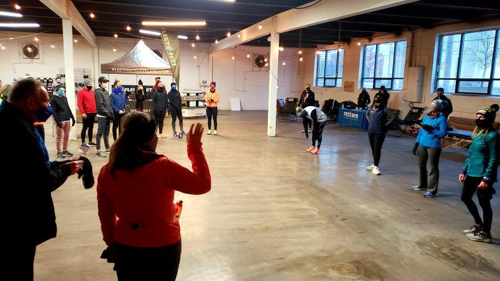 FleetFeetCLE's tweet photo. Shout out to everyone for masking up and staying safe during our chilly morning training program kickoff run.
@ASICSamerica @AthleticBrewing @nuunhydration
 @GUEnergyLabs @clevemarathon
 #fleetfeetcleveland #runningchangeseverything #runningisnotcancelled #togetherwemove https://t.co/VQgZfa0nzy