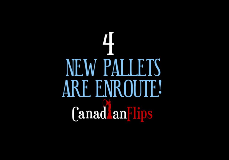 CanadianFlipsNS (@canadianflipsns) on Twitter photo 🥰 A huge THANK YOU to all of our customers! 😍
Everyone has been extremely supportive of us which has allowed us to order 4 NEW PALLETS already! They should be here in the next week.
facebook.com/CanadianFlips
<a href="/CanadianFlipsNS/">CanadianFlipsNS</a>
WE BUY PALLETS 🥰 A huge THANK YOU to all of our customers! 😍
Everyone has been extremely supportive of us which has allowed us to order 4 NEW PALLETS already! They should be here in the next week.
facebook.com/CanadianFlips
<a href="/CanadianFlipsNS/">CanadianFlipsNS</a>
WE BUY PALLETS