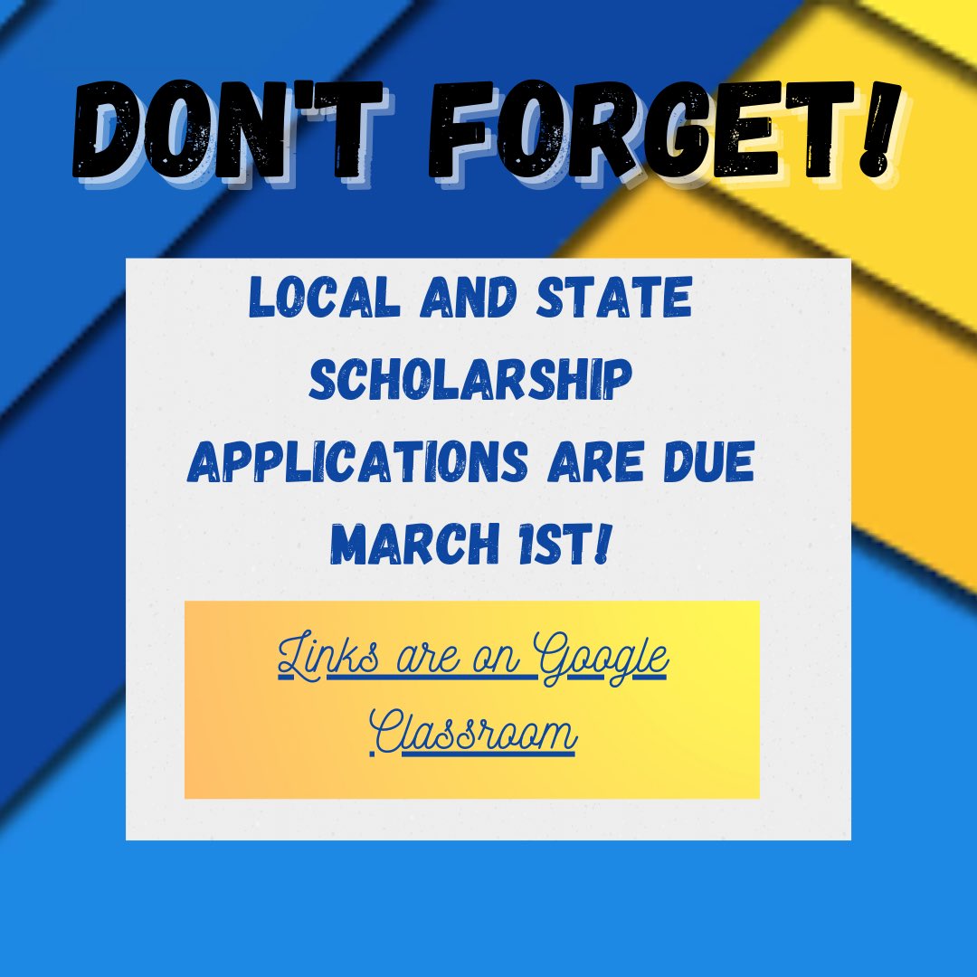 Don’t forget to apply for the State and Local Scholarships on Google Classroom! There are multiple links posted on the FFA Google Classroom. The California State Application is due March 15th, and the rest are all due March 1st.