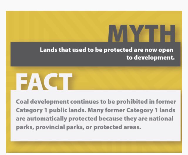 Our concern has never been with Category 1 land that has duplicate protective status. Our concern is with Category 2 land that was protected from Strip Mining under Lougheed’s Coal Policy.