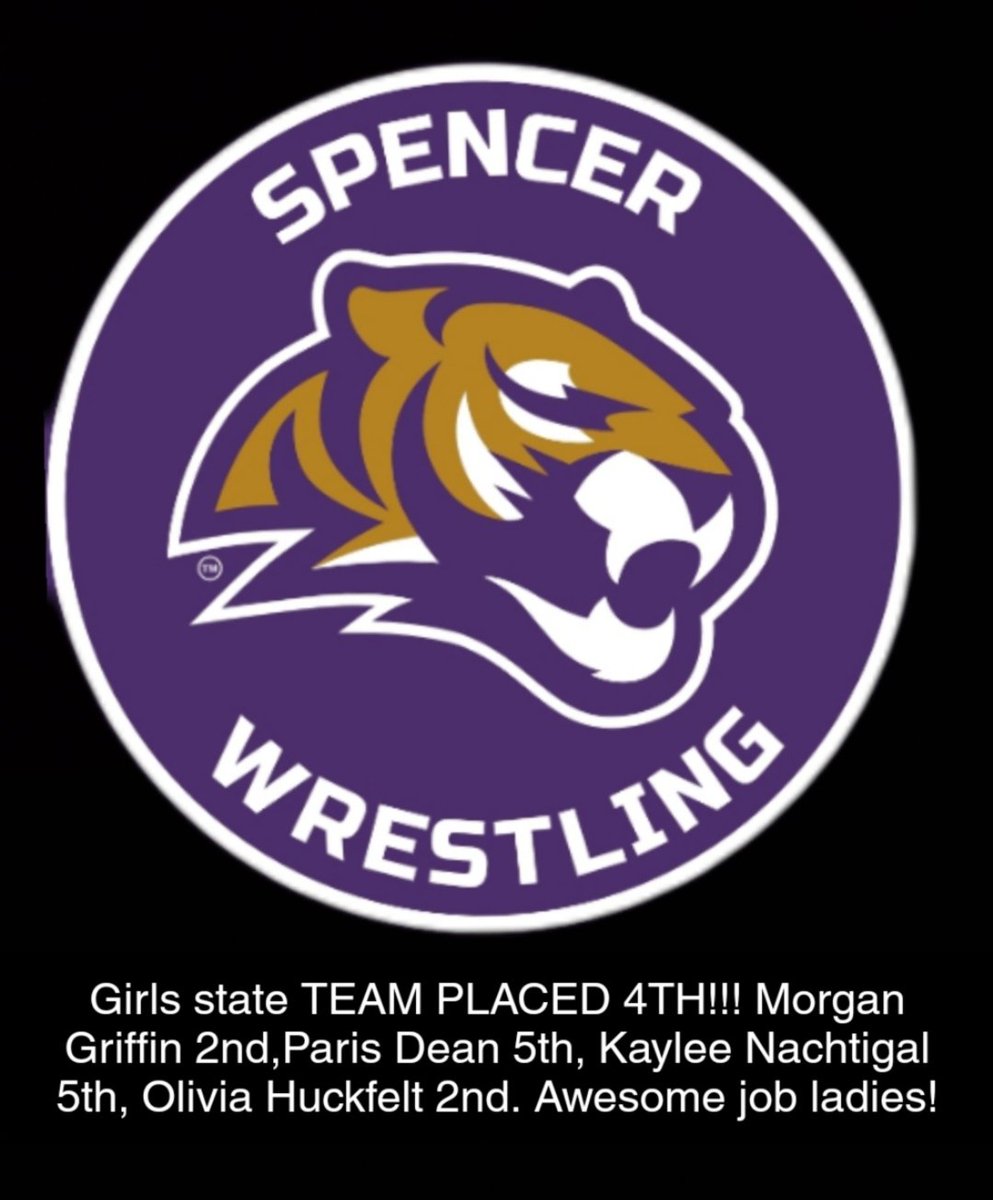 shstigerwrestle's tweet photo. 4th place finish at state for our girls! Morgan Griffin 2nd, Olivia Huckfelt 2nd, Paris Dean 5th, Kaylee Nachtigal 5th ! #iahswr https://t.co/h4fWMhs6LI