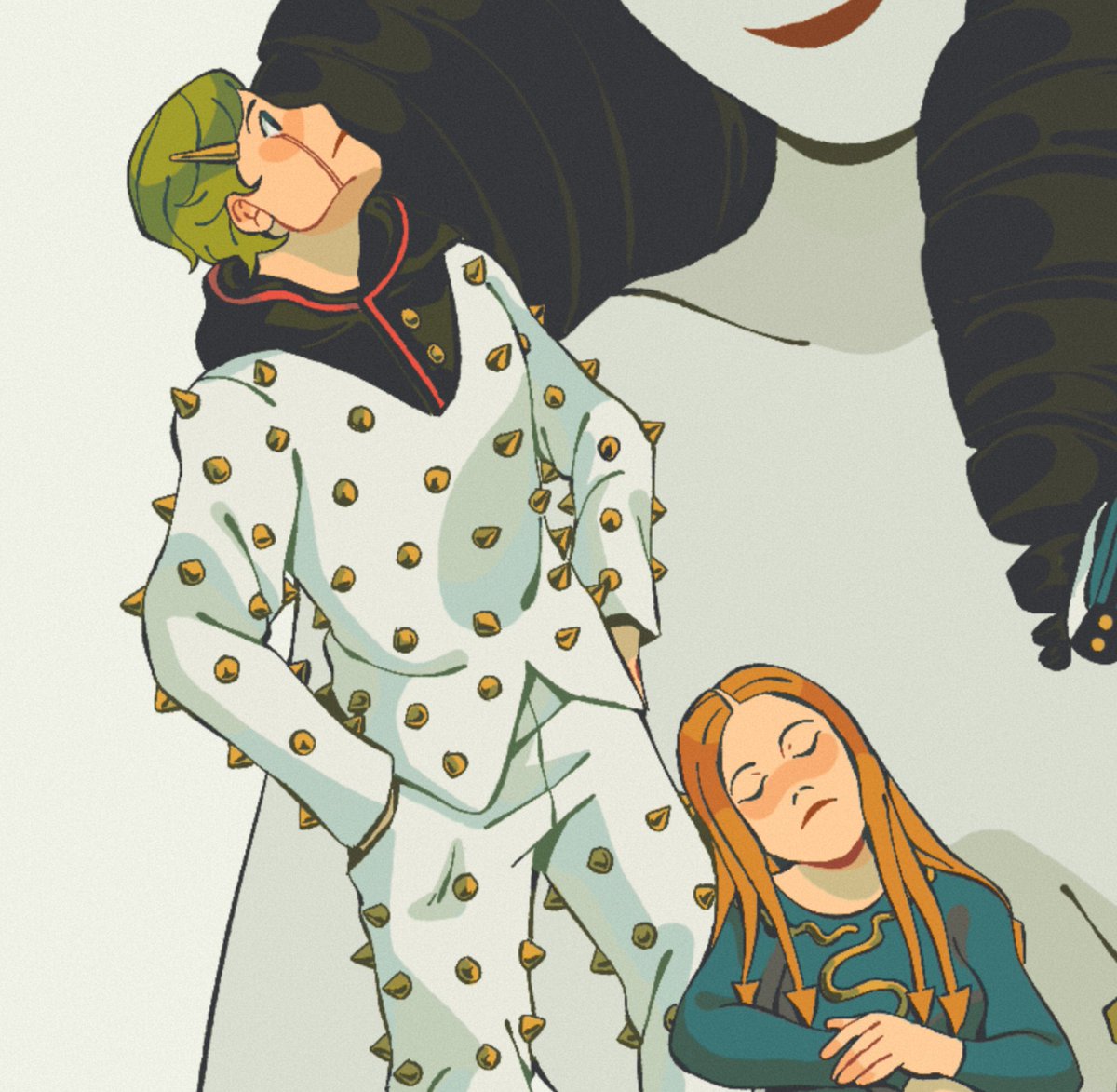 little preview of my piece for the <a href="/NTWICB_Zine/">❤️🧡💛 Now That's What I Call Bizarre</a> !! Preorders are open now >:} can anyone tell what album cover I did 👁👁