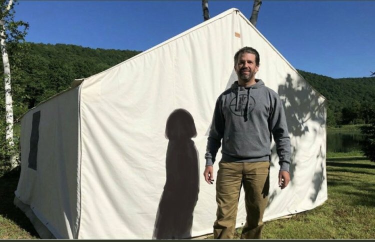 ImSpeaking13's tweet photo. Donald Trump Jr when he sees his shadow. https://t.co/m9CfmNxrwa