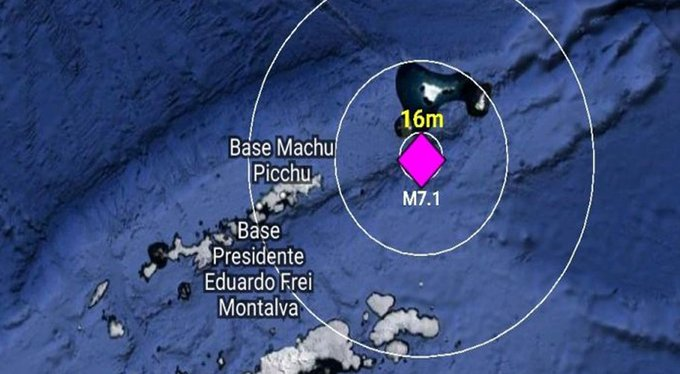 SalinasDeportes's tweet photo. Terremoto de magnitud 7,1 se registró en la Antártica. Epícentro tuvo lugar cerca de la base peruana de investigación Machu Picchu. Noticia en desarrollo @larepublica_pe @liberoperu @elpopular_pe https://t.co/SHpH3GkhWi