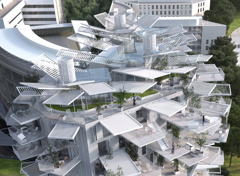 Green Pepper 在 Twitter 上 今朝の新聞に 日本人建築家が建てた 海外 の美しい建築 と言うタイトルはちょっと長いけど面白そうな本が紹介されてた 表紙の建物は南仏モンペリエにある藤本壮介氏の作品 白い木 日本人のデザインとは知らなかった 突起が