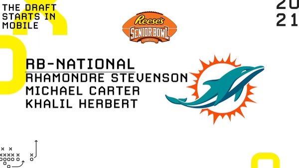 Stevenson is a big back with good feet who’s hard to get down. Great hands & could switch to H-back. Carter is a ball of fun: tough, sweet feet, good angles as a runner, great hands & good route running ability. Also strong in pass pro. He's also patient & powerful.......