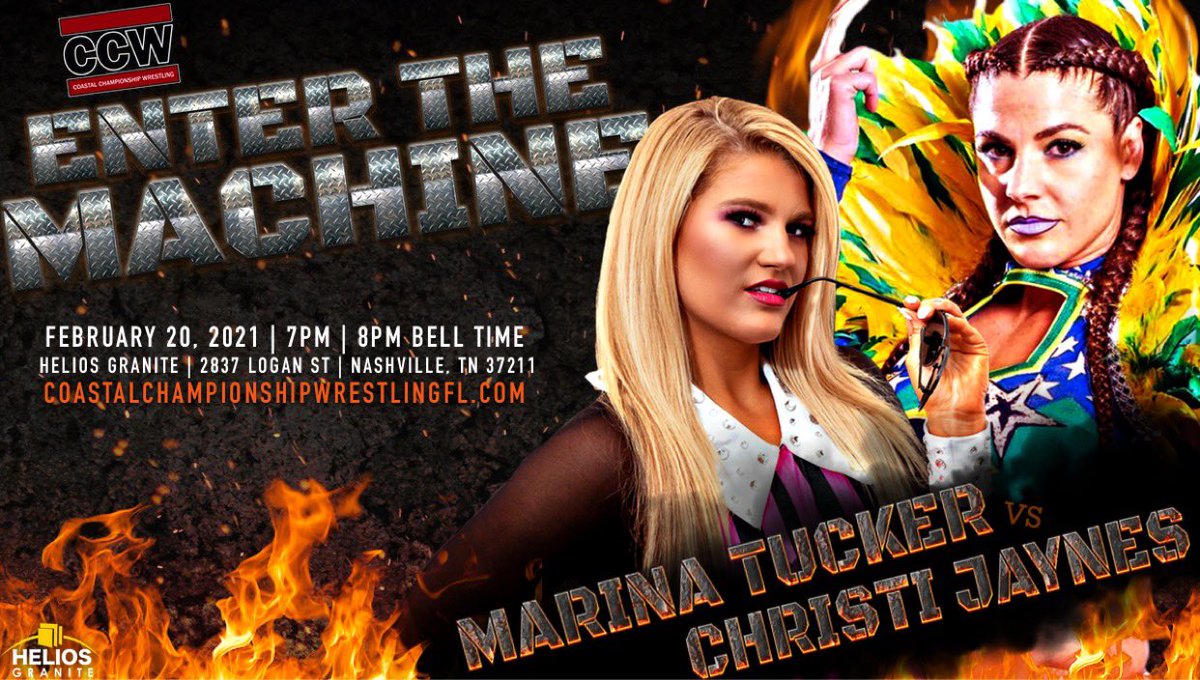 CCWAliveTV's tweet image. 🚨 HUGE NEWS 🚨 

@christijaynes is #CCW.

She faces @BookMarina25 in her debut, #Nashville.

#EnterTheMachine 

@MrGMSI_BCage headlines the biggest show of the year.

Do not miss this!

@alivewrestling #wrestlingcommunity 

coastalchampionshipwrestlingfl.com/events-1/ccw-p…