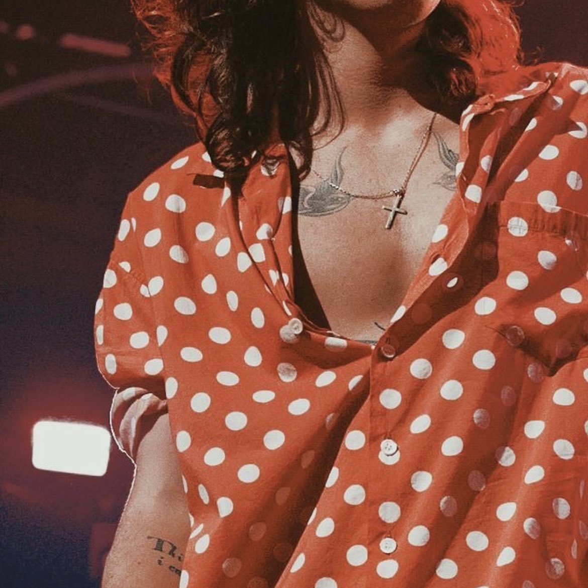 ₊˚.༄ every picture of harry styles in THAT polka dot shirt; a thread