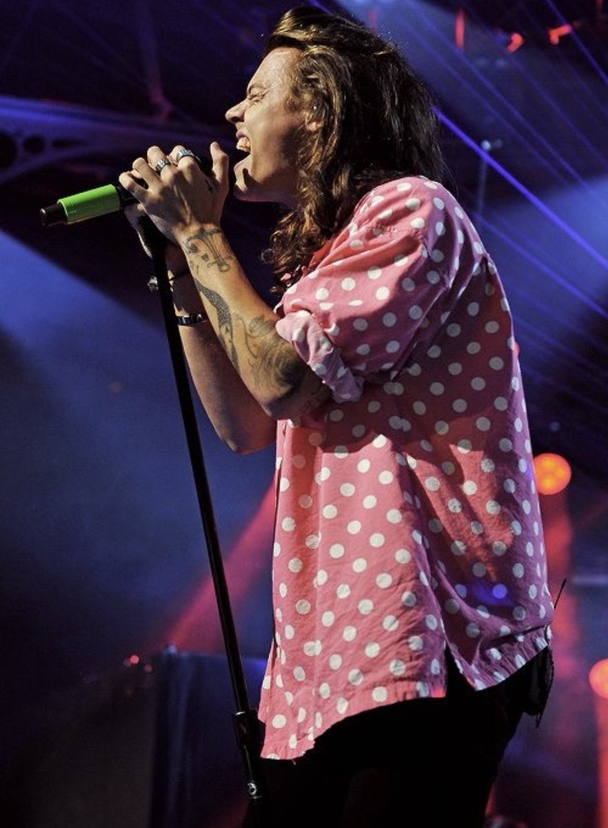 ₊˚.༄ every picture of harry styles in THAT polka dot shirt; a thread