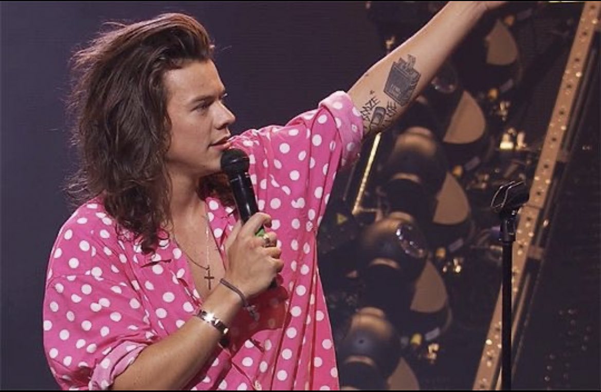 ₊˚.༄ every picture of harry styles in THAT polka dot shirt; a thread