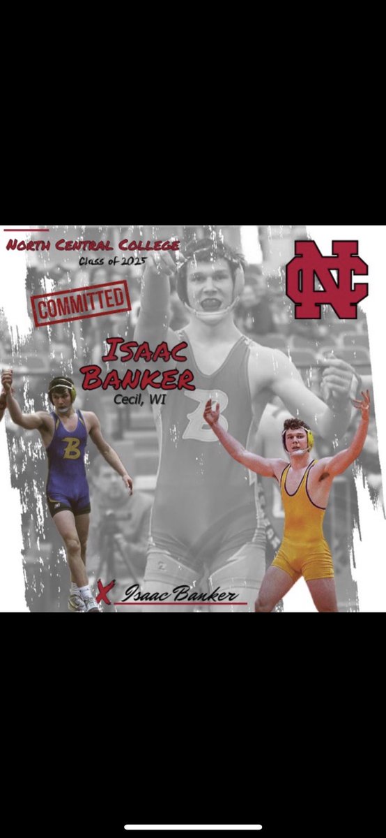 isaac_banker's tweet photo. Beyond excited to announce I will be continuing my academic, football, and wrestling careers at North Central College! Thank you to all who have played a part along the way! All glory to God! #CardinalRED #FearTheBird https://t.co/Iohf02YjOD