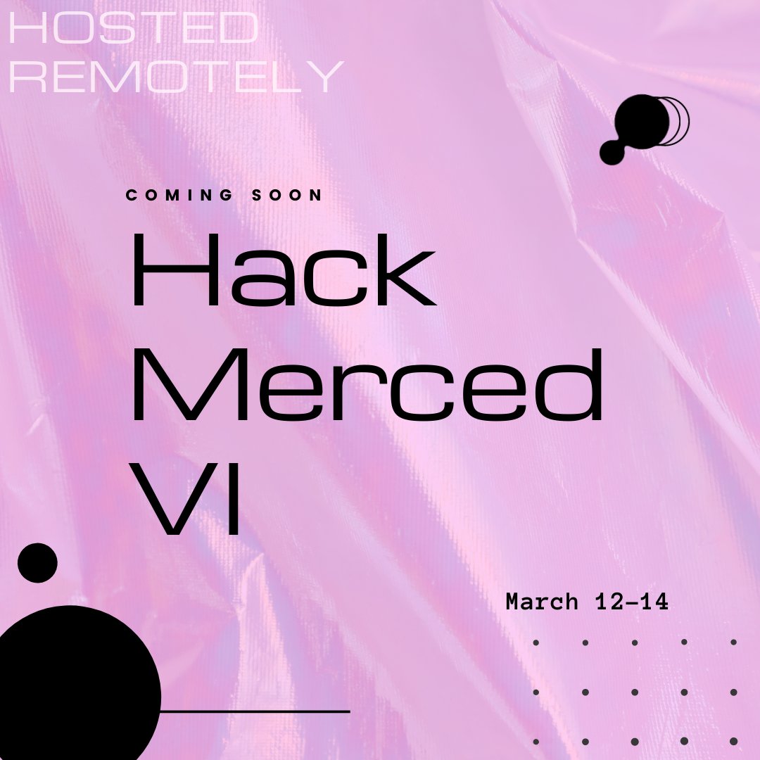 hackmerced's tweet photo. ‼️‼️‼️ATTENTION HACKERS‼️‼️‼️
It is almost that time of the year again! Keep your eyes pealed for information relating to our main event: ✨Hack Merced VI✨. Registrations for our event are coming soon! 
Hope to see you there! 🥳🎉🥳 https://t.co/5CdW4dpsX2