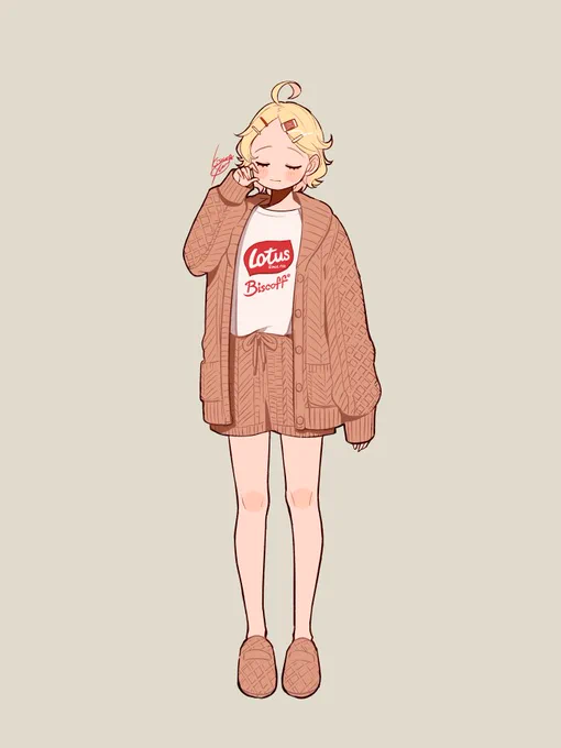 ジェラピケとロータスコラボがかわいすぎて描いた 