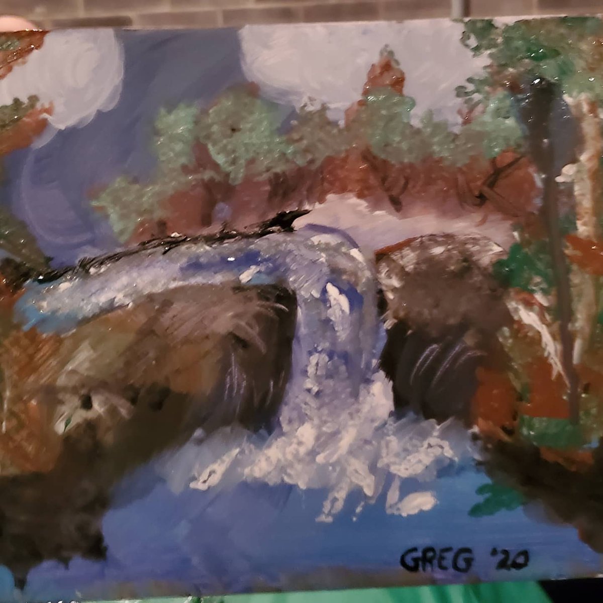 Dear <a href="/BobRossOfficial/">Bob Ross Official</a> thanks for the wonderful paintings.  Our annual painting party..