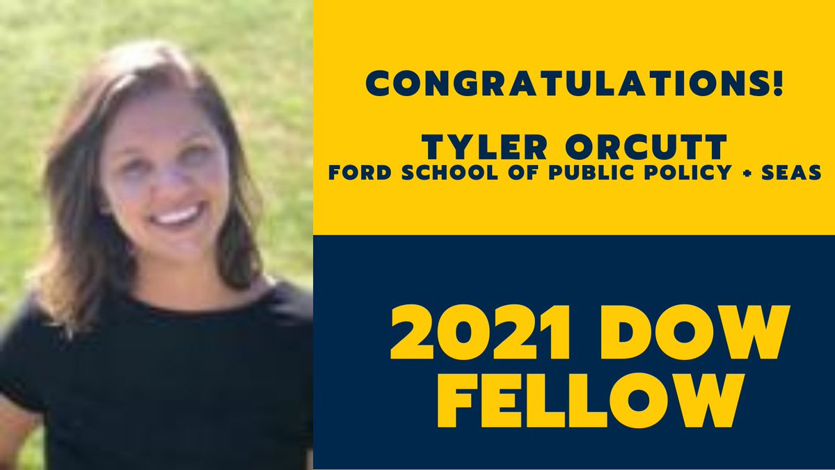 GrahamInstitute's tweet photo. Congratulations #DowFellow Tyler Orcutt! @fordschool @UMSEAS @UMich @UMDowFellows Read more: https://t.co/zak8rVj9iH https://t.co/lbVSDXFoAb