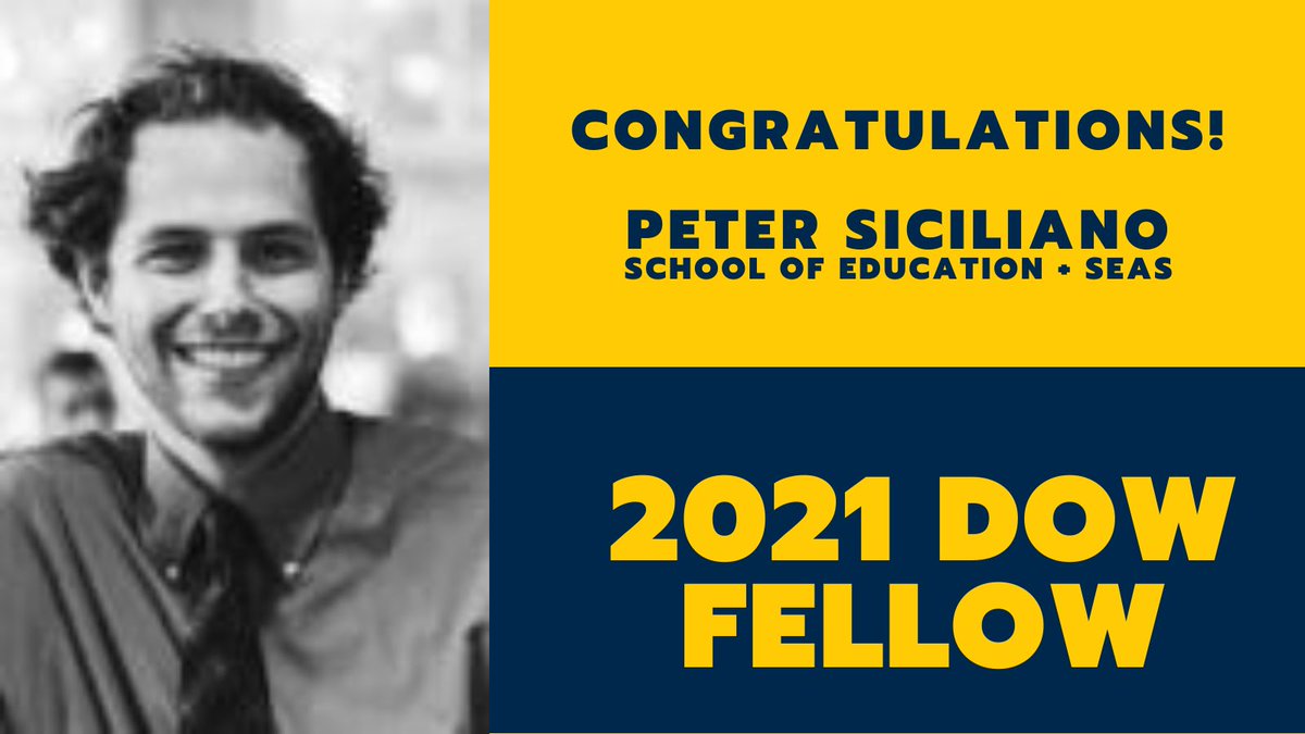 GrahamInstitute's tweet photo. Congratulations #DowFellow Peter Siciliano! @UMichEducation @UMSEAS @UMDowFellows @UMich Read more: https://t.co/zak8rVj9iH https://t.co/00Tq9Qcp0q