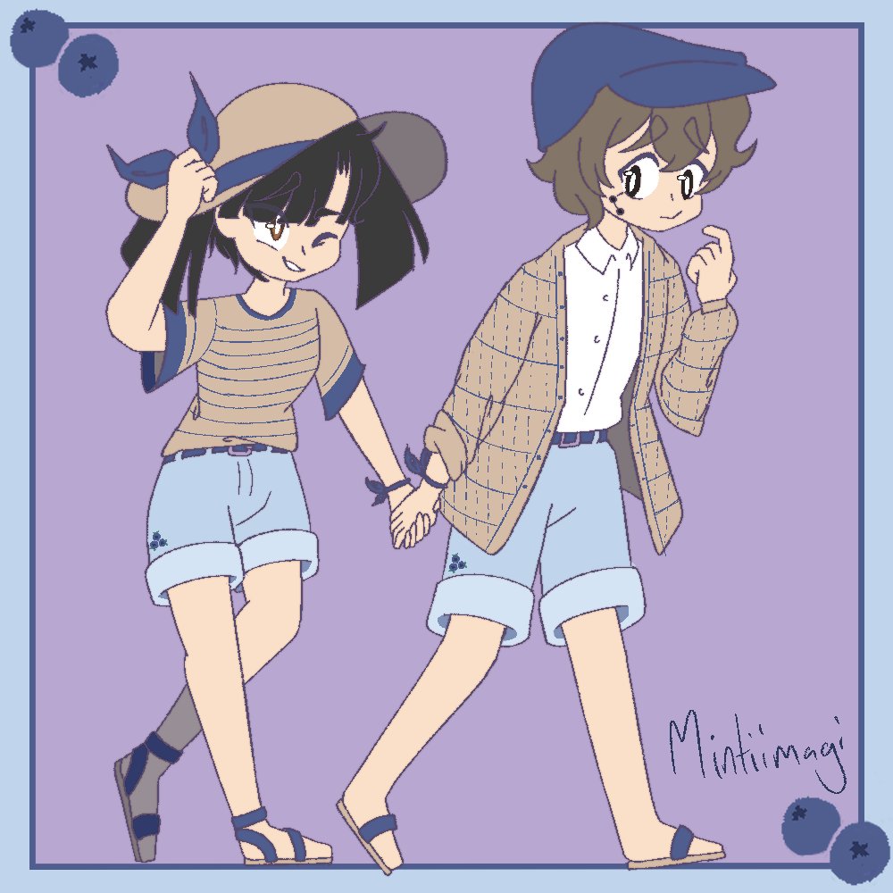 mintiimagi's tweet photo. 2/? matchy blueberry Harutaka!
----------------------------------
#kagepro #kagerouproject #mekakucityactors #harukakokonose #takaneenomoto forgot to tag the last one but it's in the thread so #marrykozakura as well https://t.co/QAs4Sh4OzJ