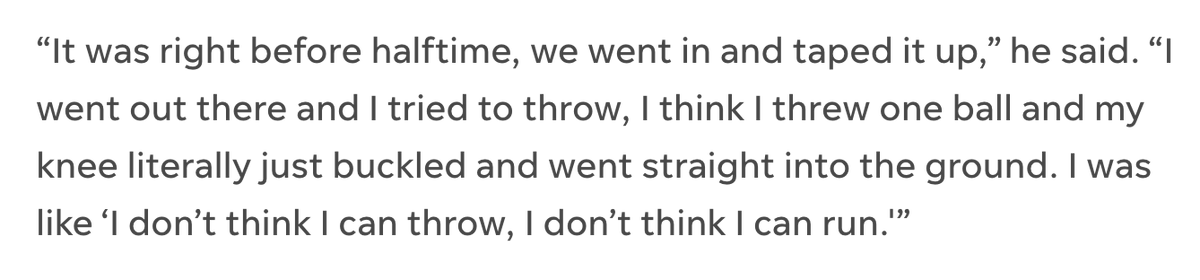 Here is Cutler's explanation of his knee injury, courtesy of  @PardonMyTake via  @BrendanSugrue: https://bearswire.usatoday.com/2020/01/30/chicago-bears-quarterback-jay-cutler-discusses-nfc-championship-criticism-toughness/