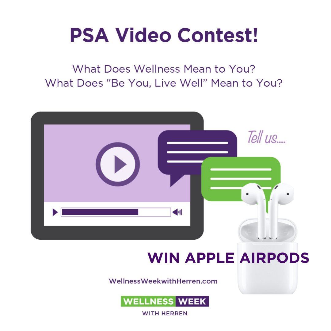 HerrenProject's tweet photo. Enter our #WWWH PSA video contest! Lots of great prizes including #Apple #airpods for 1st place! Learn more and enter
https://t.co/r7cvxZd8XQ
#psa #win #contest #wellness #beyoulivewell #wwwh2021 #beyou https://t.co/q52MOH4XWO