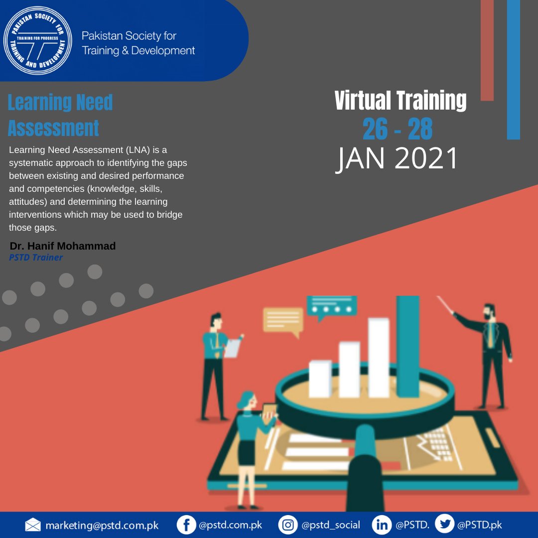 PstdSocialmedia's tweet image. To help you know the learning needs of your employees and which training can help you fulfill those needs, PSTD brings to you a 3 days training.

for further details: pstd.com.pk/course/lna/

#learningneedsanalysis #traininganddevelopment #learningneedsassessment #Training