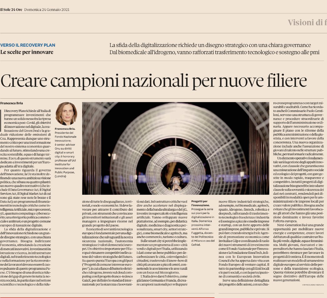 lucadebiase's tweet image. Campioni nazionali per nuove filiere. @francesca_bria @Nova24Tec