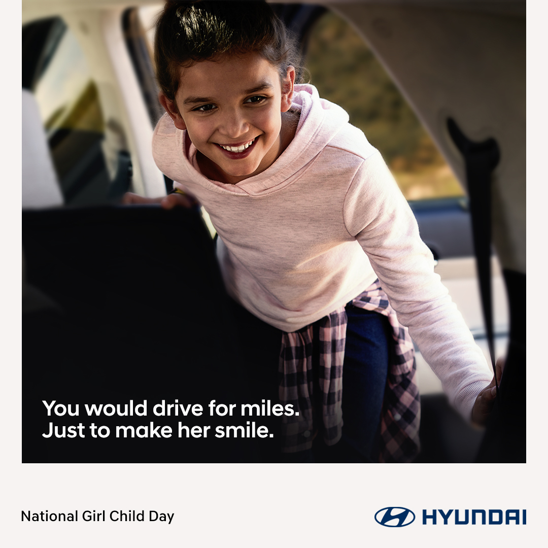 Listen to her heart, uplift her spirit, believe her words for she looks upto you for encouragement. #GiftTime to things that matter to her, small or big. 
.
.
#Hyundai #GirlChildDay #HerSmile #HyundaiCares