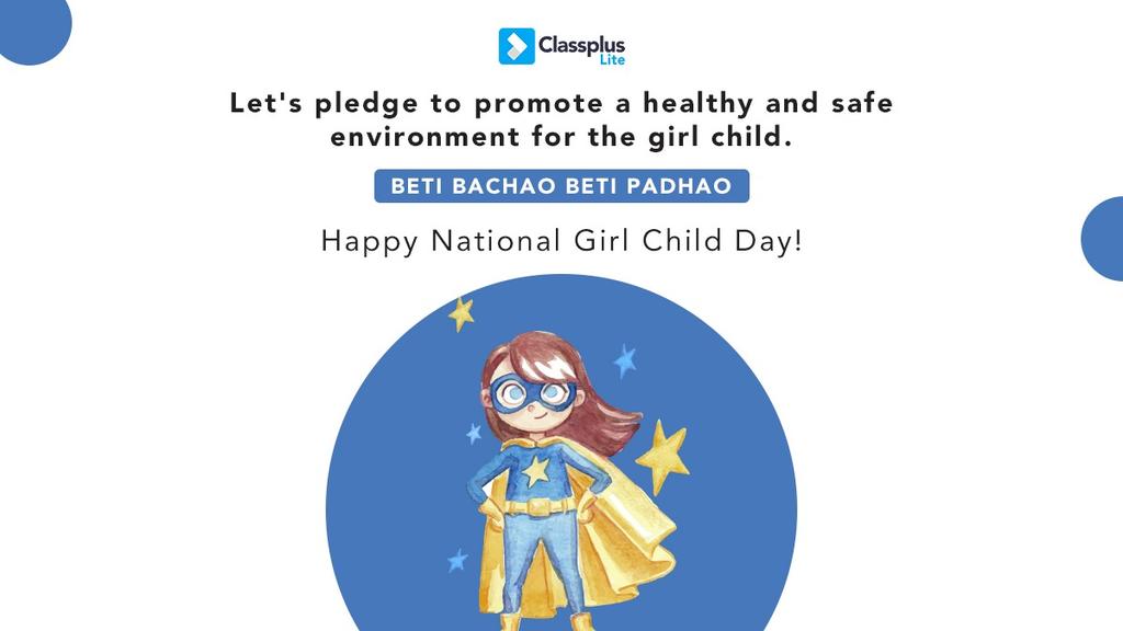 ClassplusLite's tweet photo. Team #ClassplusLite wishes you #HappyNationalGirlChildDay 

The future is bright if we spread equality  right ✨ https://t.co/60DoGEOPPH